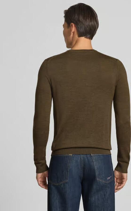 Christian Berg Men Gebreide pullover van wolmix met v-hals - Foto 2