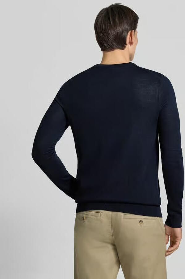 Christian Berg Men Gebreide pullover van wolmix met v-hals - Foto 2