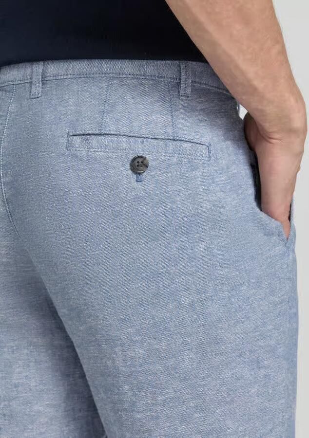 Christian Berg Men regular fit broek van mix van linnen en viscose met steekzakken