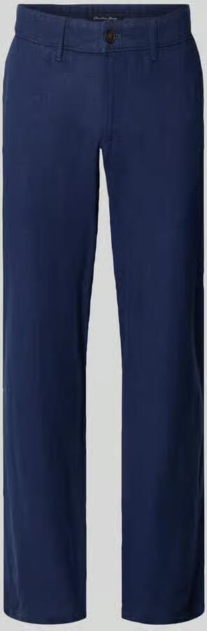 Christian Berg Men regular fit broek van mix van linnen en viscose met steekzakken - Foto 2