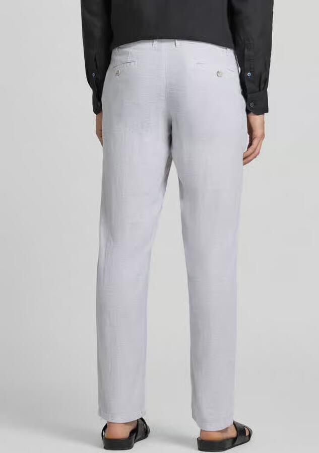 Christian Berg Men regular fit broek van mix van linnen en viscose met steekzakken