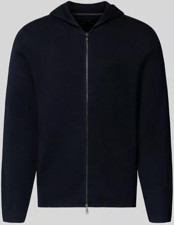 Christian Berg Men Regular fit gebreid jack met aandeel lanawol