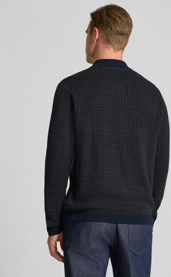 Christian Berg Men regular fit gebreid vest met omgeslagen kraag