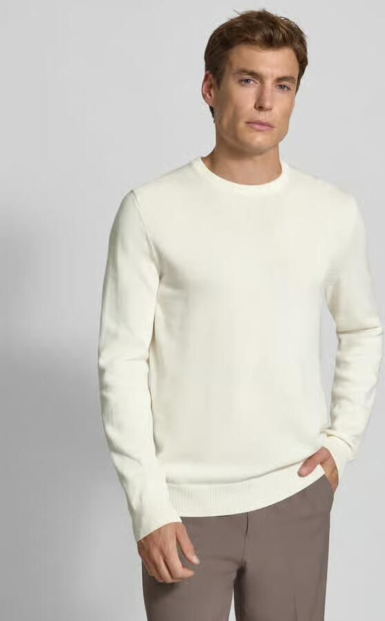 Christian Berg Men Regular fit gebreide pullover van mix van katoen en wol - Foto 2
