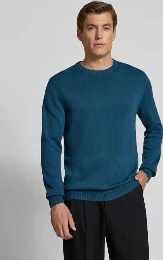 Christian Berg Men Regular fit gebreide pullover van mix van katoen en wol - Foto 2