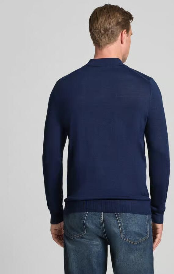 Christian Berg Men Gebreide pullover van een mix van merinowol met platte kraag