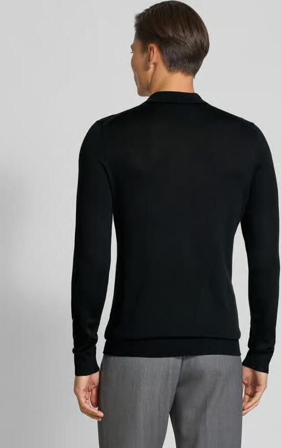 Christian Berg Men Gebreide pullover van een mix van merinowol met platte kraag