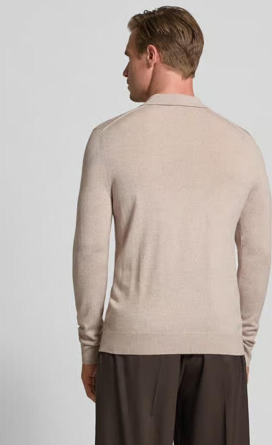 Christian Berg Men Gebreide pullover van een mix van merinowol met platte kraag