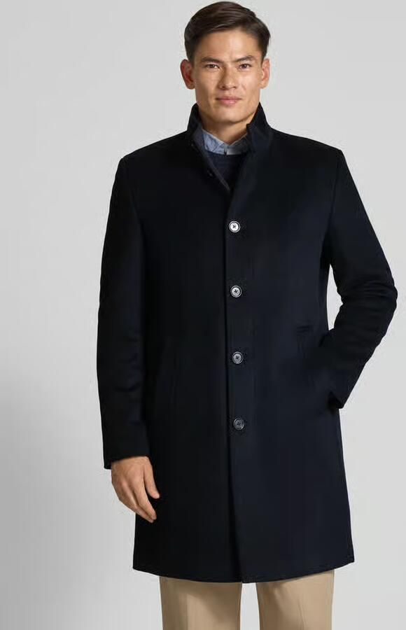 Christian Berg Men Regular fit lange wollen jas met viscose - Foto 2
