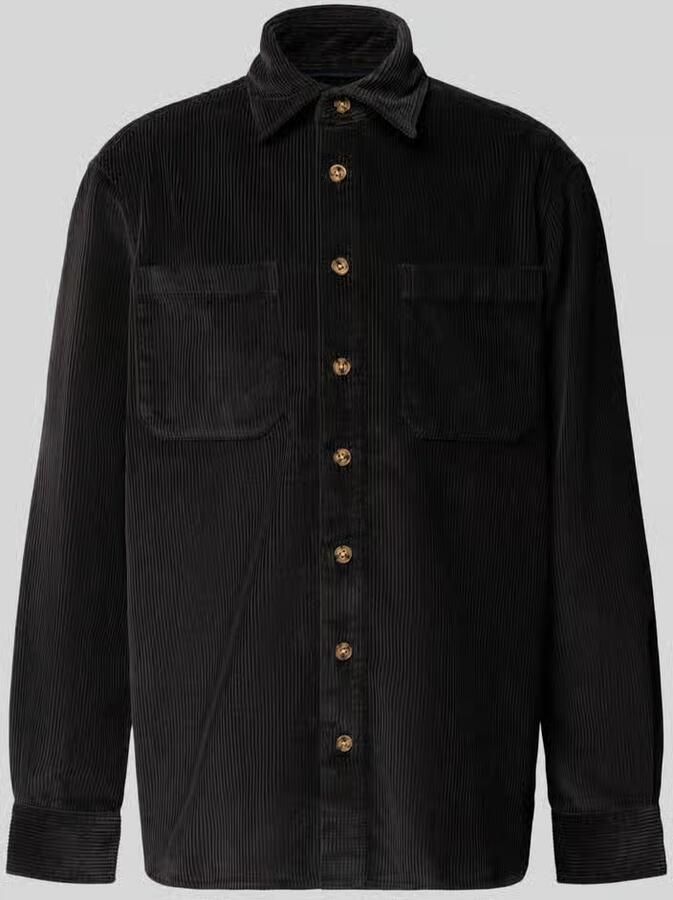 Christian Berg Men Regular fit overhemdjack van corduroy met kentkraag