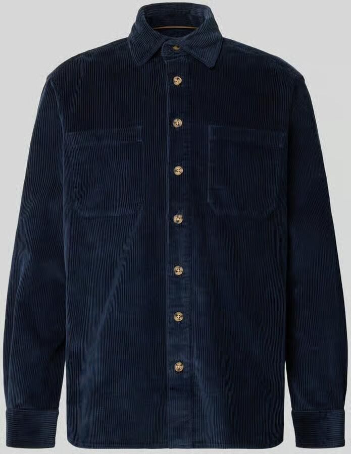 Christian Berg Men Regular fit overhemdjack van corduroy met kentkraag