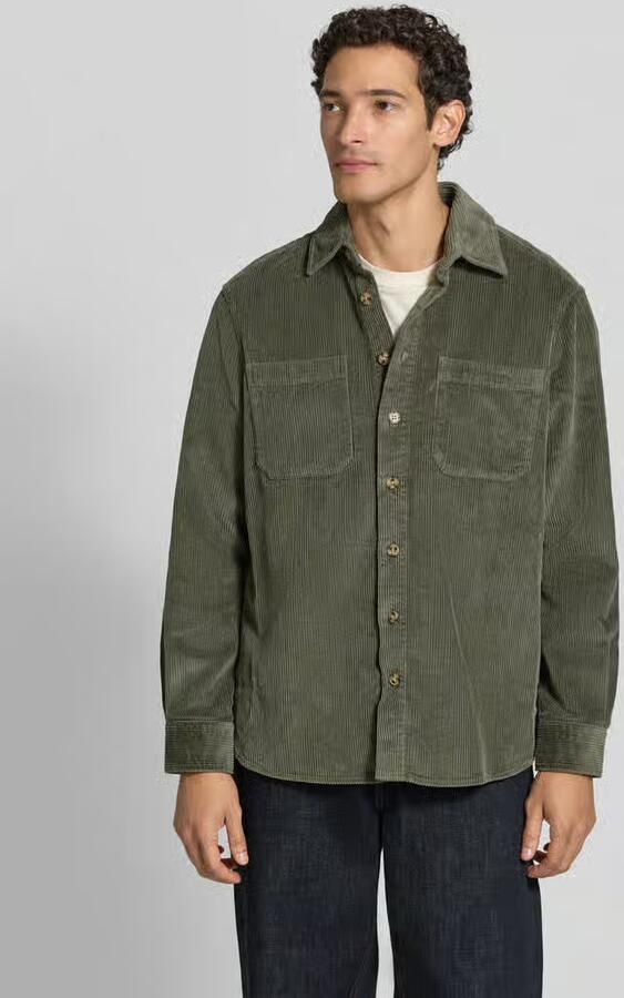 Christian Berg Men Regular fit overhemdjack van corduroy met kentkraag - Foto 3