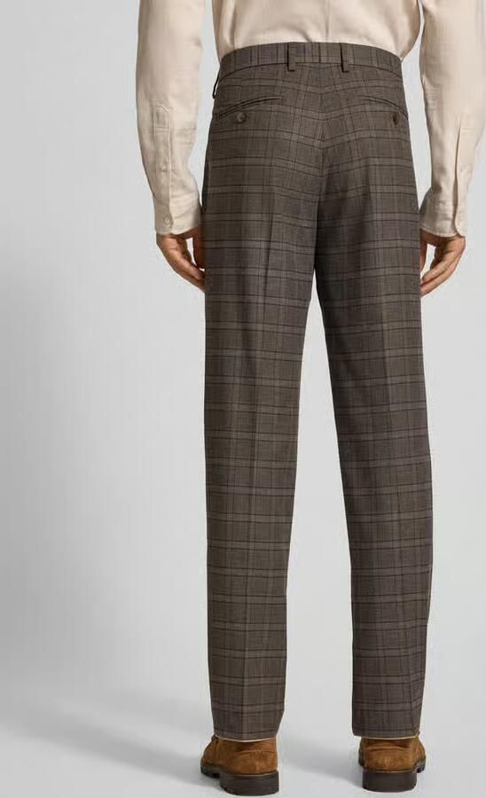 Christian Berg Men Regular fit stoffen broek met persplooien