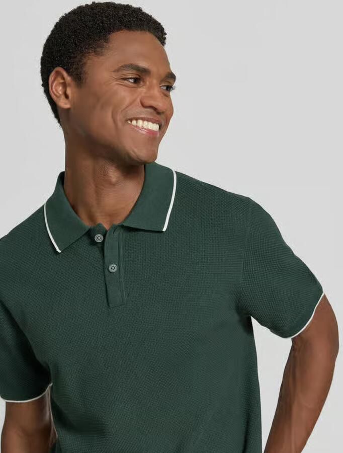 Christian Berg Men regular fit poloshirt met contrasterende bies