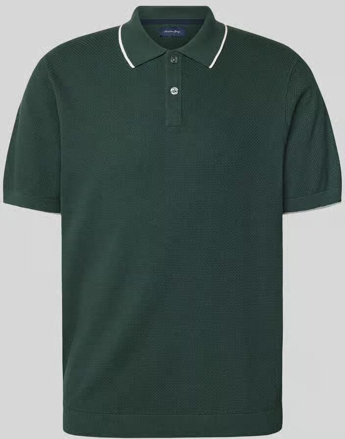Christian Berg Men regular fit poloshirt met contrasterende bies - Foto 2