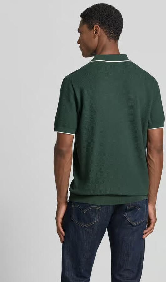 Christian Berg Men regular fit poloshirt met contrasterende bies