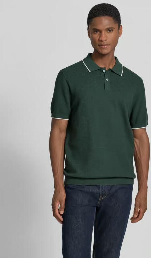 Christian Berg Men regular fit poloshirt met contrasterende bies - Foto 4