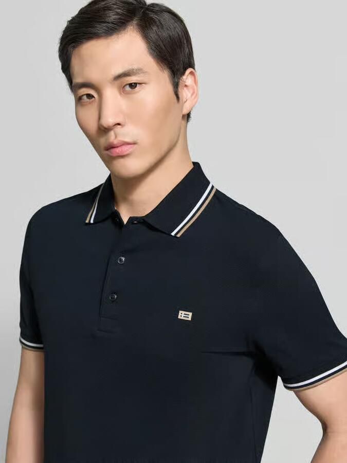 Christian Berg Men regular fit poloshirt met contrasterende strepen