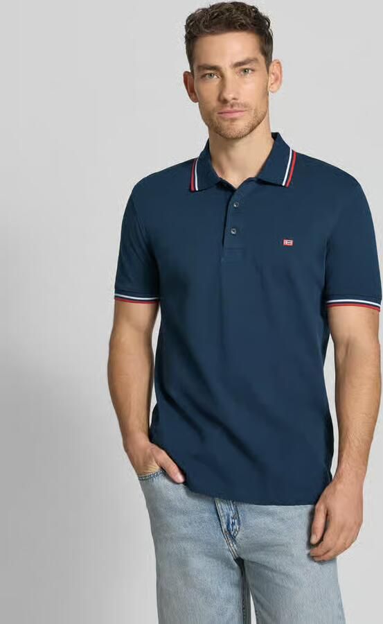 Christian Berg Men regular fit poloshirt met contrasterende strepen - Foto 3