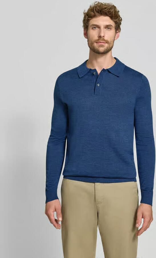 Christian Berg Men Regular fit poloshirt van wolmix - Foto 3