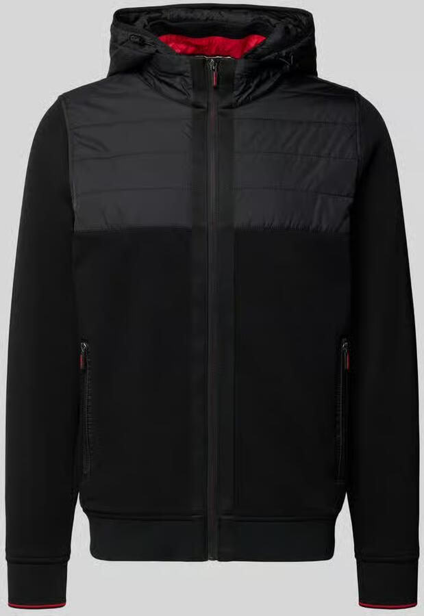 Christian Berg Men Regular fit sweatjack met gevoerde opstaande kraag