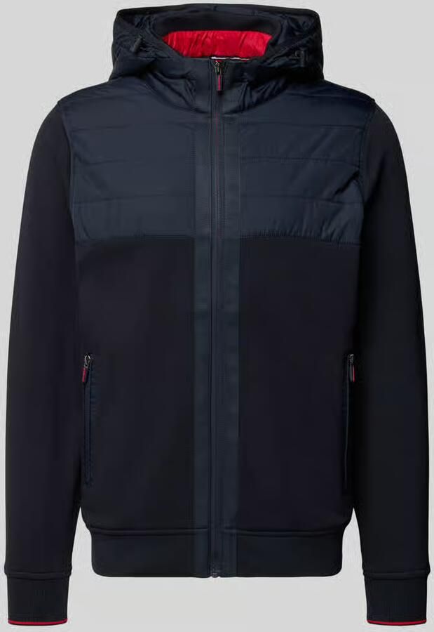 Christian Berg Men Regular fit sweatjack met gevoerde opstaande kraag