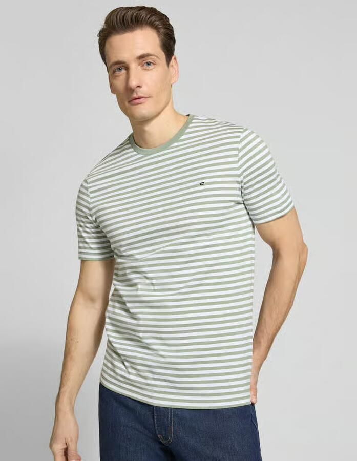 Christian Berg Men Regular Fit T-shirt met logo-stitching