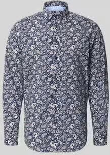 Christian Berg Men Regular fit vrijetijdsoverhemd met paisleymotief en kentkraag