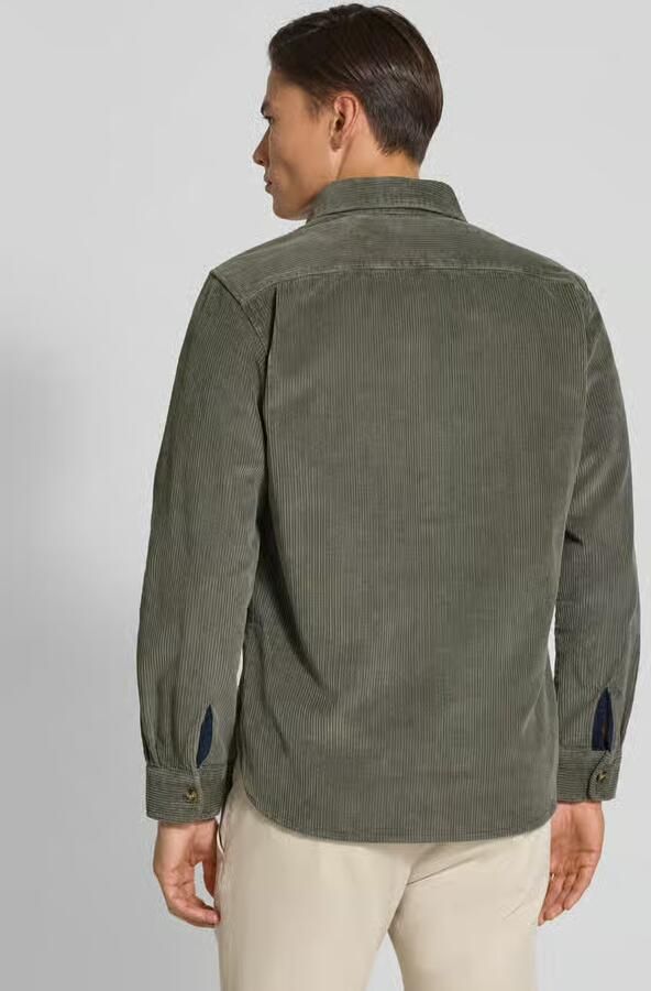 Christian Berg Men Regular fit vrijetijdsoverhemd van corduroy met kentkraag