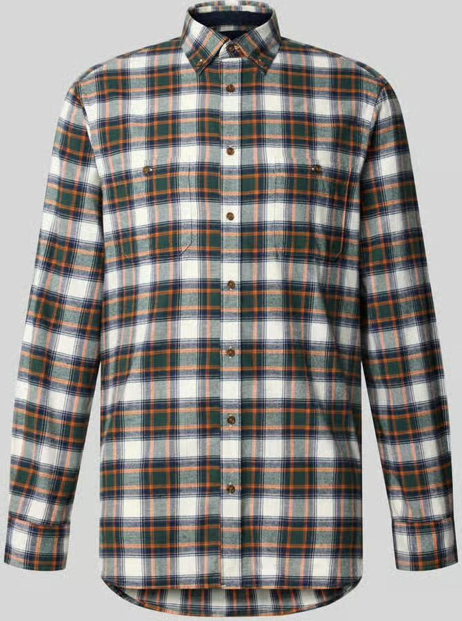 Christian Berg Men Regular Fit vrijetijdsoverhemd van flanel met button-downkraag
