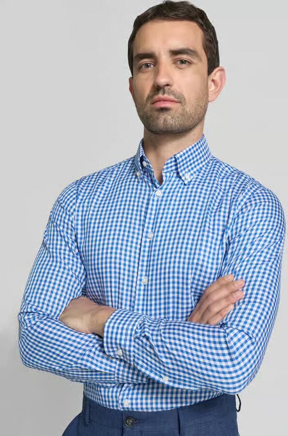 Christian Berg Men regular fit zakelijk hemd met button-downkraag