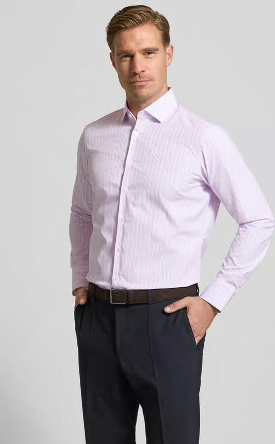 Christian Berg Men Regular fit zakelijk overhemd van premium materiaal met kentkraag - Foto 2