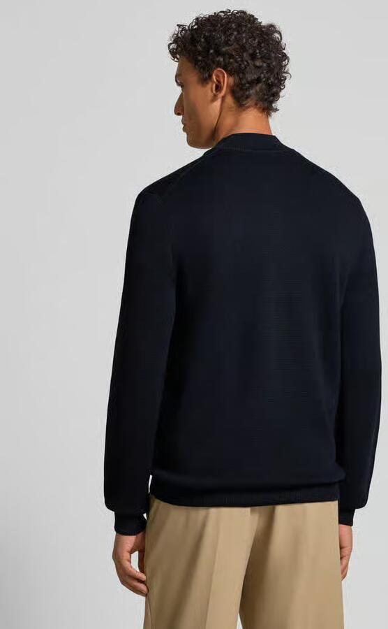 Christian Berg Men Slim fit gebreid jack met opstaande kraag