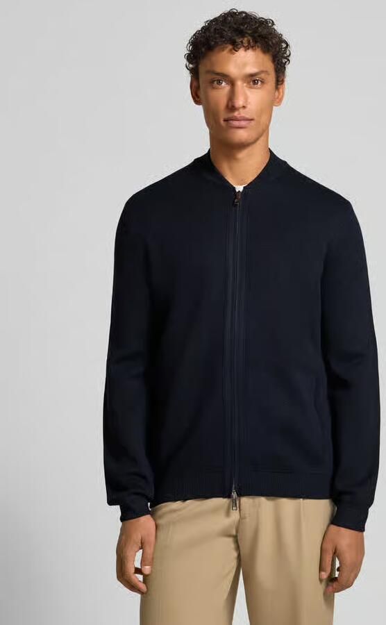 Christian Berg Men Slim fit gebreid jack van wolmix - Foto 2