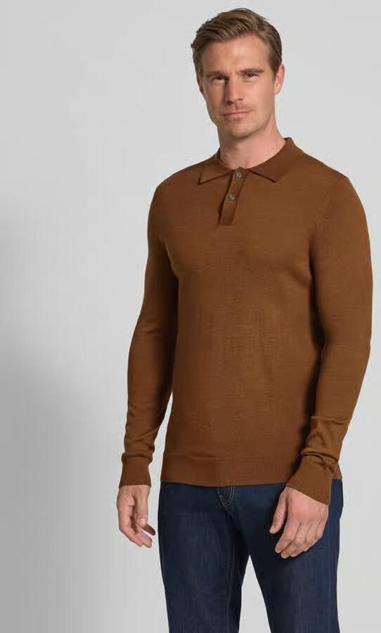 Christian Berg Men Slim fit gebreide pullover van wolmix - Foto 2
