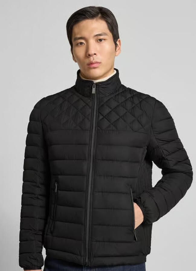Christian Berg Men Slim fit Gewatteerd jack met gevoerde Kraag