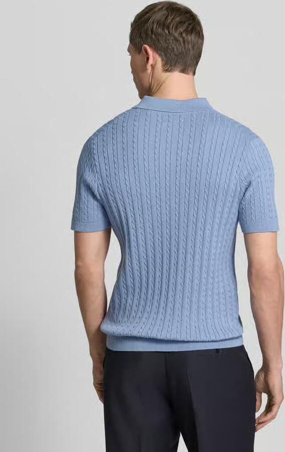 Christian Berg Men Slim fit poloshirt in gebreide look