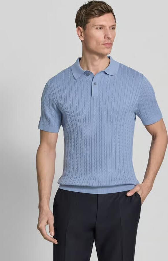 Christian Berg Men Slim fit poloshirt in gebreide look - Foto 4