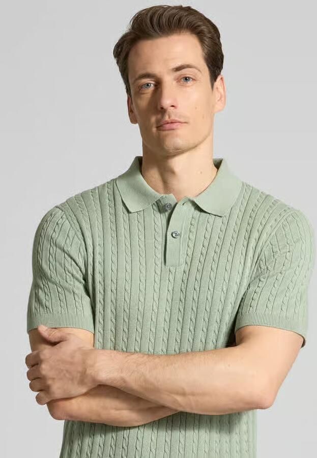 Christian Berg Men Slim fit poloshirt in gebreide look