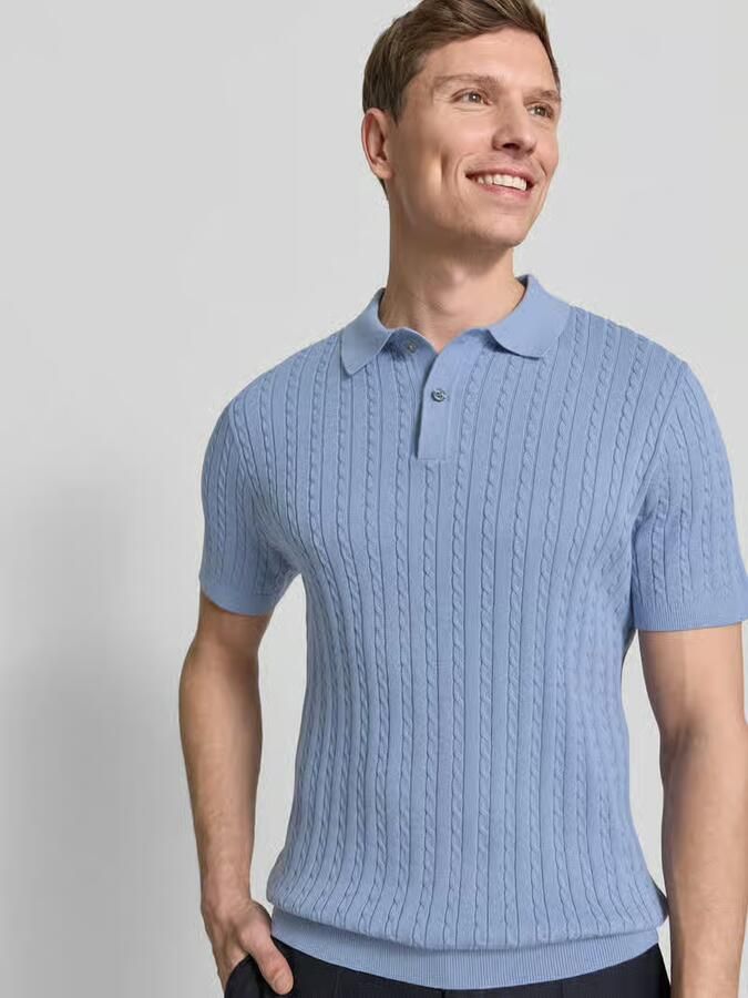 Christian Berg Men Slim fit poloshirt in gebreide look - Foto 3