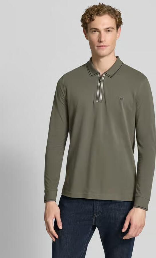 Christian Berg Men slim fit poloshirt met rits - Foto 3