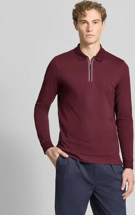 Christian Berg Men slim fit poloshirt met rits - Foto 2