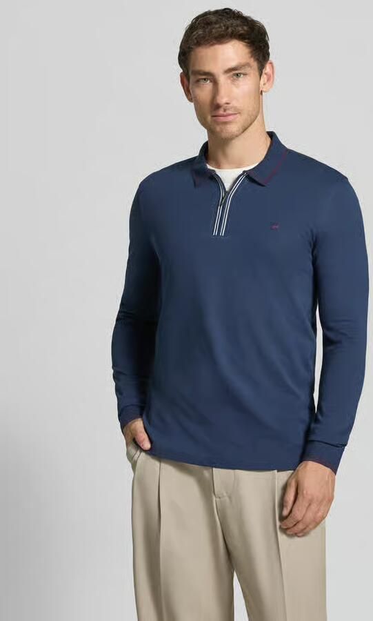 Christian Berg Men slim fit poloshirt met rits - Foto 3