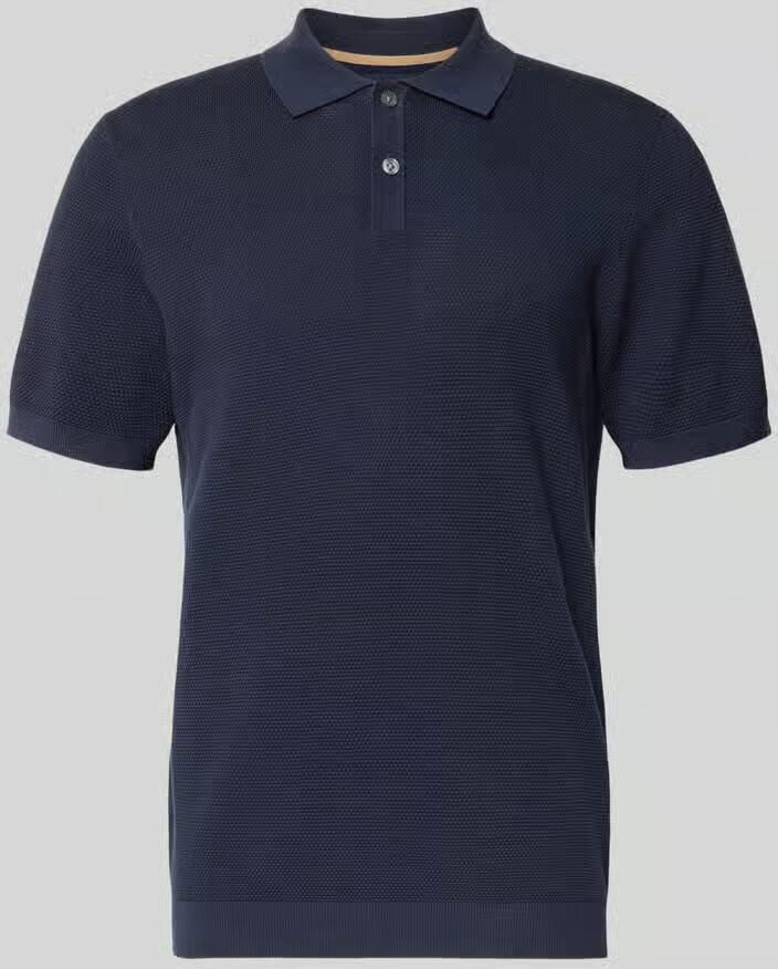 Christian Berg Men Slim fit poloshirt met structuurpatroon