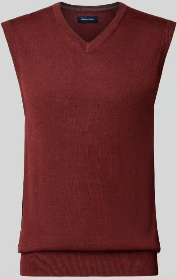 Christian Berg Men Slim fit spencer van katoenmix met v-hals