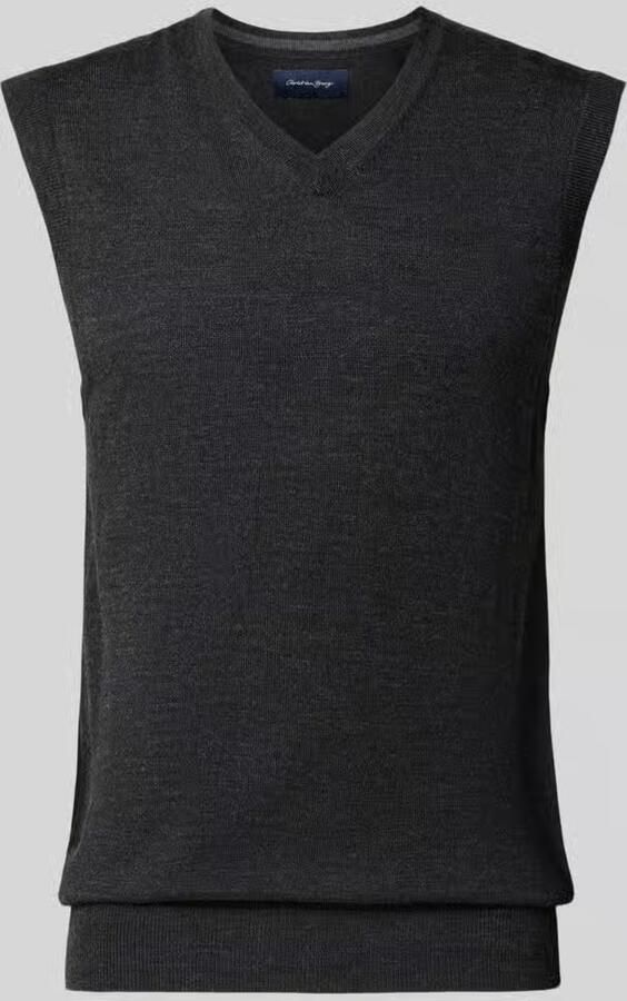 Christian Berg Men Slim fit spencer van katoenmix met v-hals