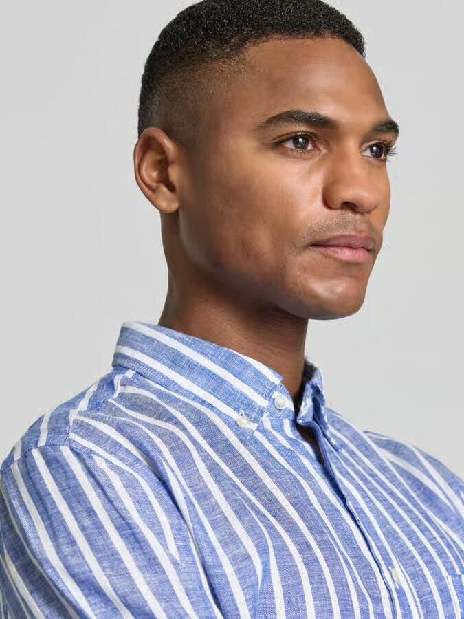 Christian Berg Men Slim fit vrijetijdsoverhemd van puur linnen