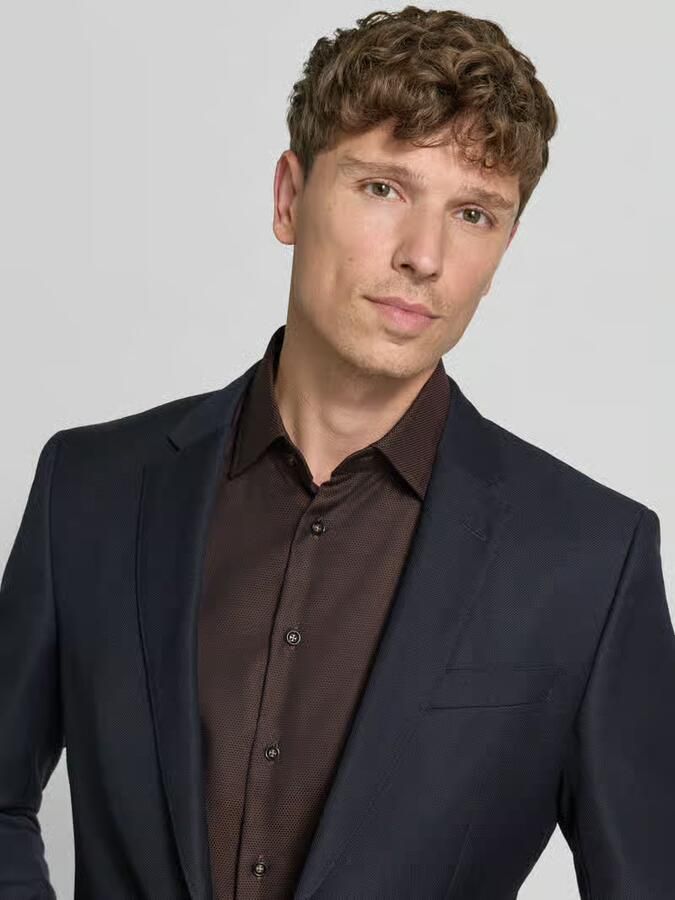 Christian Berg Men slim fit zakelijk hemd met extra lange mouw