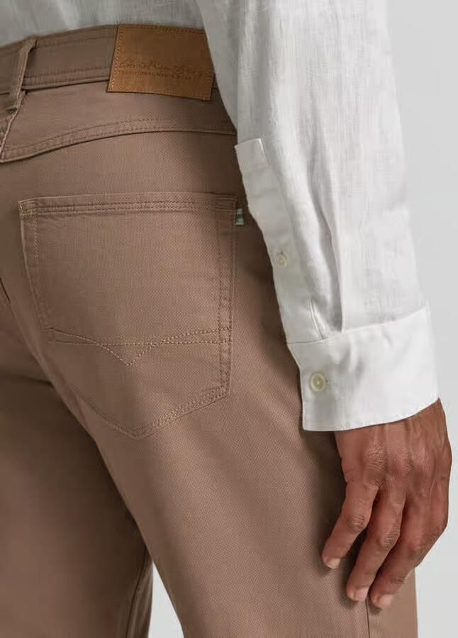 Christian Berg Men straight fit broek met structuurpatroon