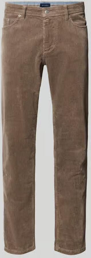 Christian Berg Men Straight fit stoffen broek met cordlook